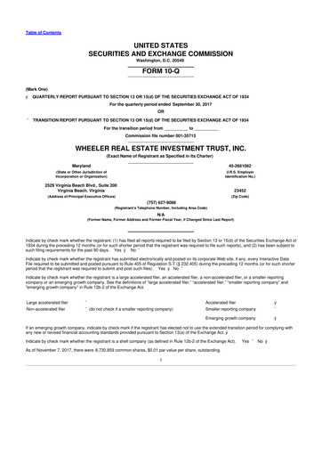 Thumbnail Wheeler Real Estate Investment Trust 10-Q Quarterly Report FY2017 