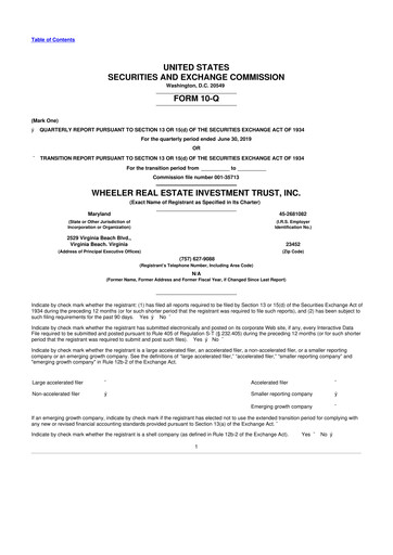 Thumbnail Wheeler Real Estate Investment Trust 10-Q Quarterly Report FY2019 