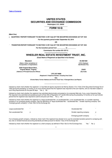 Thumbnail Wheeler Real Estate Investment Trust 10-Q Quarterly Report FY2019 