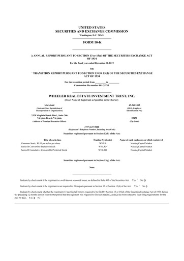 Thumbnail Wheeler Real Estate Investment Trust 10-K Annual Report 2019