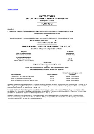 Thumbnail Wheeler Real Estate Investment Trust 10-Q Quarterly Report FY2020 