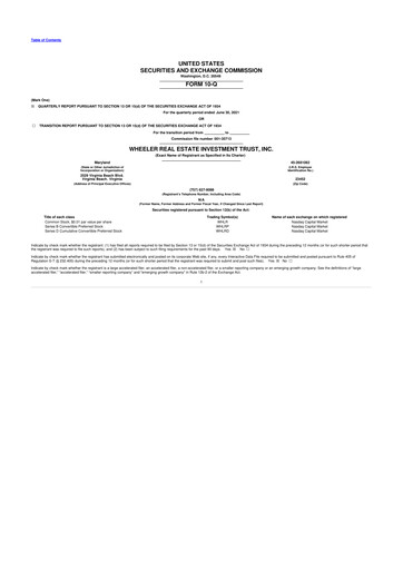 Thumbnail Wheeler Real Estate Investment Trust 10-Q Quarterly Report FY2021 