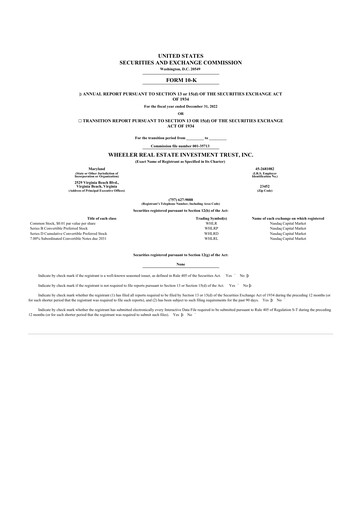 Thumbnail Wheeler Real Estate Investment Trust 10-K Annual Report 2022