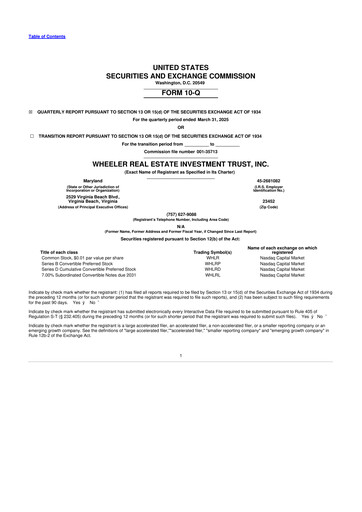 Thumbnail Wheeler Real Estate Investment Trust 10-Q Quarterly Report FY2025 