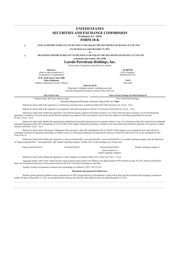 Thumbnail Vital Energy 10-K Annual Report 2012