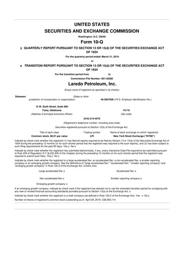 Thumbnail Vital Energy 10-Q Quarterly Report FY2019 