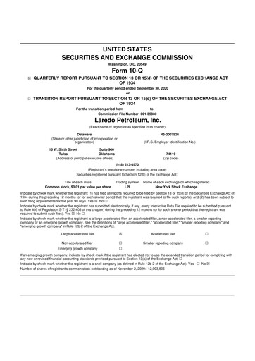 Thumbnail Vital Energy 10-Q Quarterly Report FY2020 
