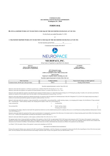 Thumbnail NeuroPace 10-K Annual Report 2021