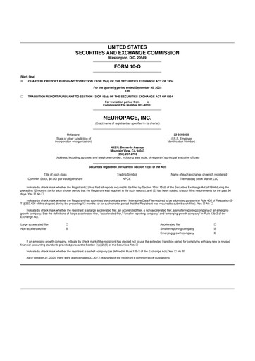 Thumbnail NeuroPace 10-Q Quarterly Report FY2025 