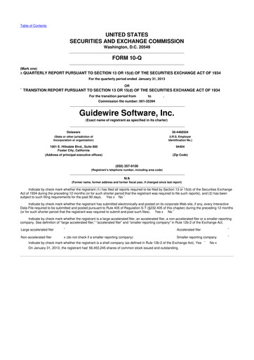 Thumbnail Guidewire Software
 10-Q Quarterly Report FY2013 