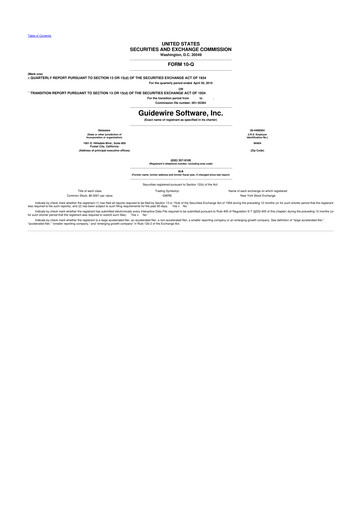 Thumbnail Guidewire Software
 10-Q Quarterly Report FY2019 