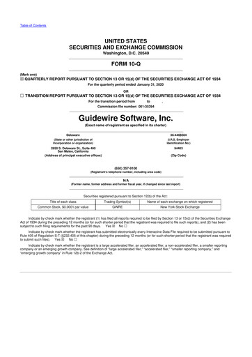 Thumbnail Guidewire Software
 10-Q Quarterly Report FY2020 