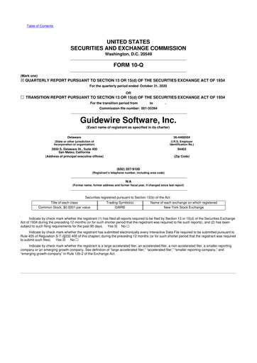 Thumbnail Guidewire Software
 10-Q Quarterly Report FY2021 