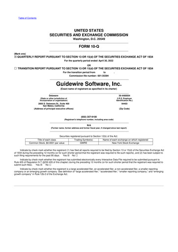 Thumbnail Guidewire Software
 10-Q Quarterly Report FY2022 