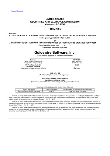 Thumbnail Guidewire Software
 10-Q Quarterly Report FY2023 