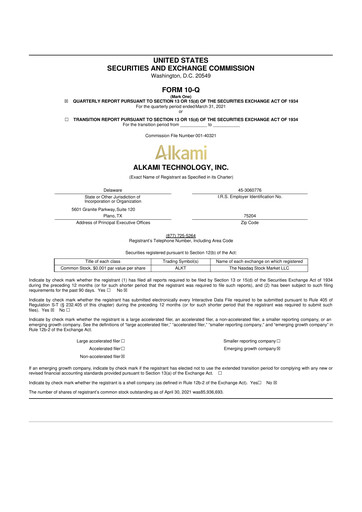 Thumbnail Alkami Technology 10-Q Quarterly Report FY2021 