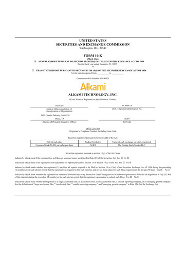 Thumbnail Alkami Technology 10-K Annual Report 2022