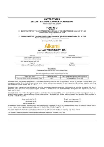 Thumbnail Alkami Technology 10-Q Quarterly Report FY2024 