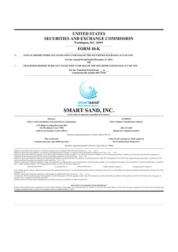 Vorschaubild Smart Sand
 10-K Jahresbericht 2019