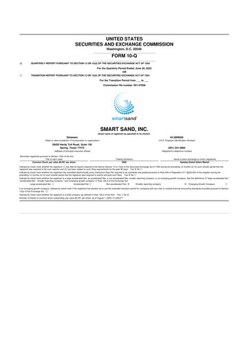Vorschaubild Smart Sand
 10-Q Quartalsbericht 2023 