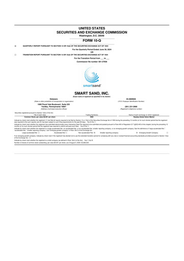 Vorschaubild Smart Sand
 10-Q Quartalsbericht 2024 