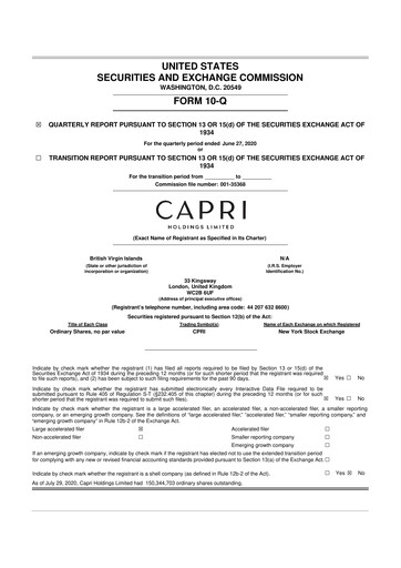 Thumbnail Capri Holdings 10-Q Quarterly Report FY2021 