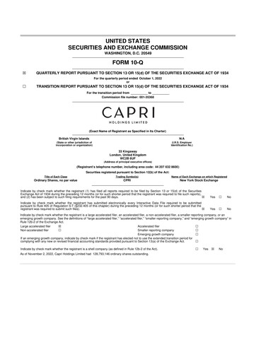 Thumbnail Capri Holdings 10-Q Quarterly Report FY2023 