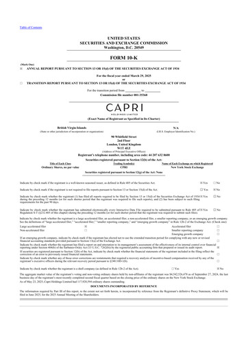 Thumbnail Capri Holdings 10-K Annual Report 2025