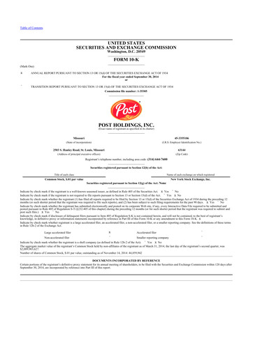 Thumbnail Post Holdings
 10-K Annual Report 2014