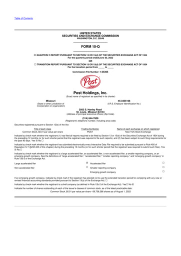 Miniature Post Holdings
 10-Q Rapport trimestriel 2022 