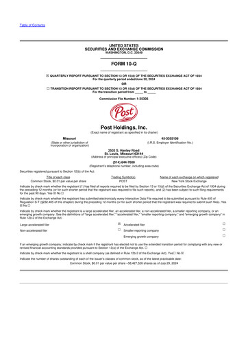 Miniature Post Holdings
 10-Q Rapport trimestriel 2024 