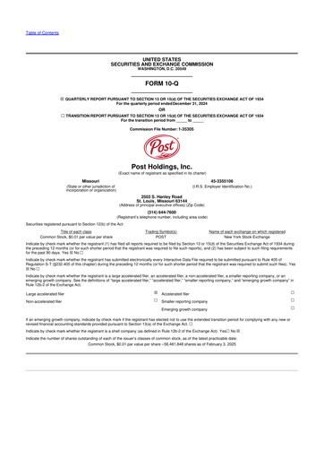 Miniature Post Holdings
 10-Q Rapport trimestriel 2025 