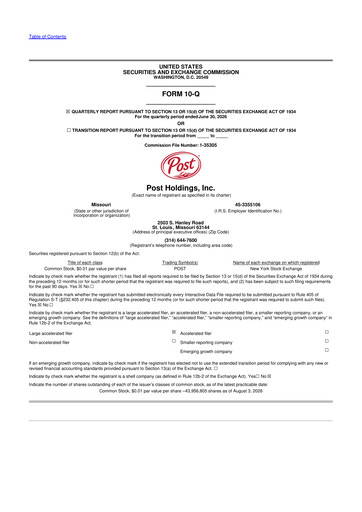 Thumbnail Post Holdings
 10-Q Quarterly Report FY2026 