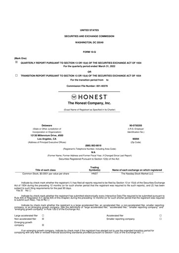 Thumbnail The Honest Company 10-Q Quarterly Report FY2022 