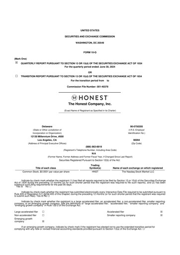 Thumbnail The Honest Company 10-Q Quarterly Report FY2024 