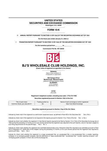 Thumbnail BJ's Wholesale Club 10-K Annual Report 2025