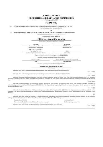 Thumbnail CION Investment Corporation 10-K Annual Report 