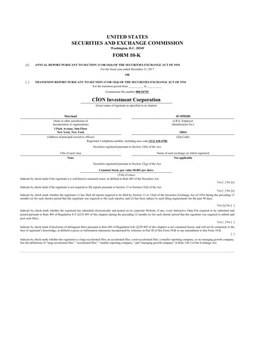 Thumbnail CION Investment Corporation 10-K Annual Report 