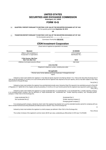 Thumbnail CION Investment Corporation 10-Q Quarterly Report FY 