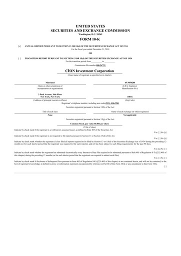 Thumbnail CION Investment Corporation 10-K Annual Report 