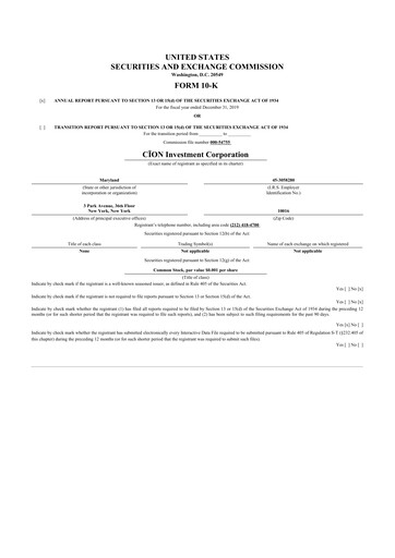 Thumbnail CION Investment Corporation 10-K Annual Report 