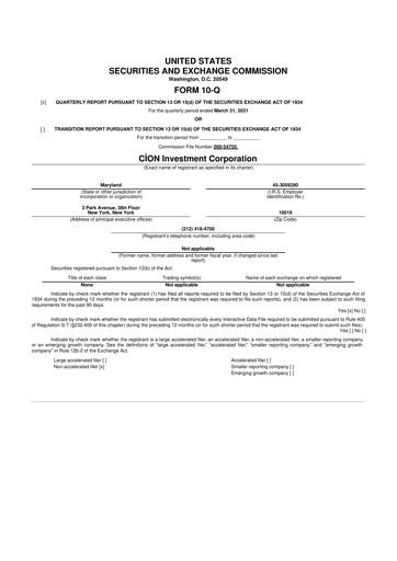 Thumbnail CION Investment Corporation 10-Q Quarterly Report FY 