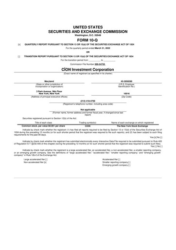Thumbnail CION Investment Corporation 10-Q Quarterly Report FY 