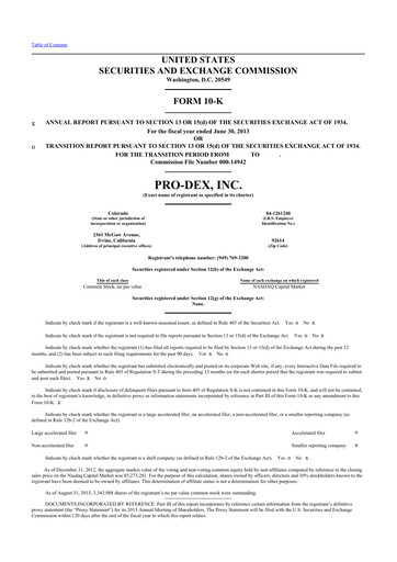 Thumbnail Pro-Dex 10-K Annual Report 2013