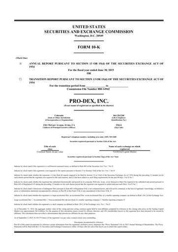 Thumbnail Pro-Dex 10-K Annual Report 2015