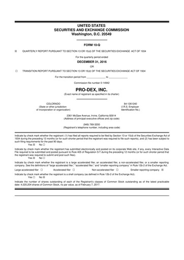 Miniature Pro-Dex 10-Q Rapport trimestriel 2017 