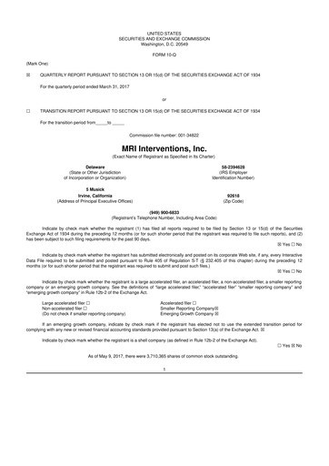 Miniature ClearPoint Neuro 10-Q Rapport trimestriel 2017 