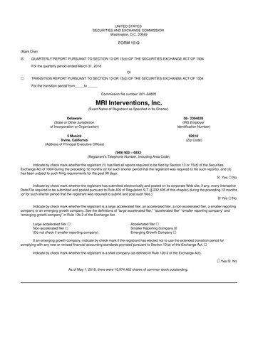 Miniature ClearPoint Neuro 10-Q Rapport trimestriel 2018 