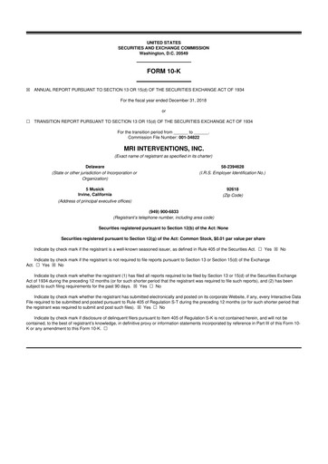 Miniature ClearPoint Neuro 10-K Rapport annuel 2018