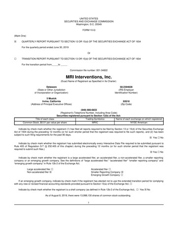 Miniature ClearPoint Neuro 10-Q Rapport trimestriel 2019 